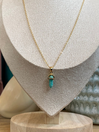Indigo- Crystal Garnet Necklace