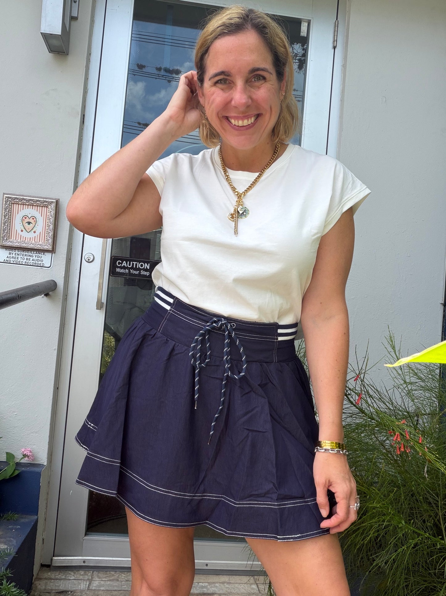Navy Skort