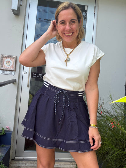 Navy Skort