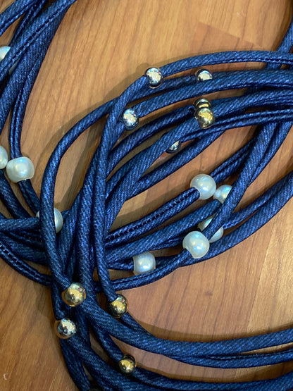 Flecos Cortos Demin Beaded