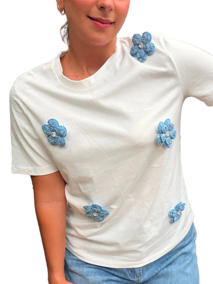 3D Flower Applique Top