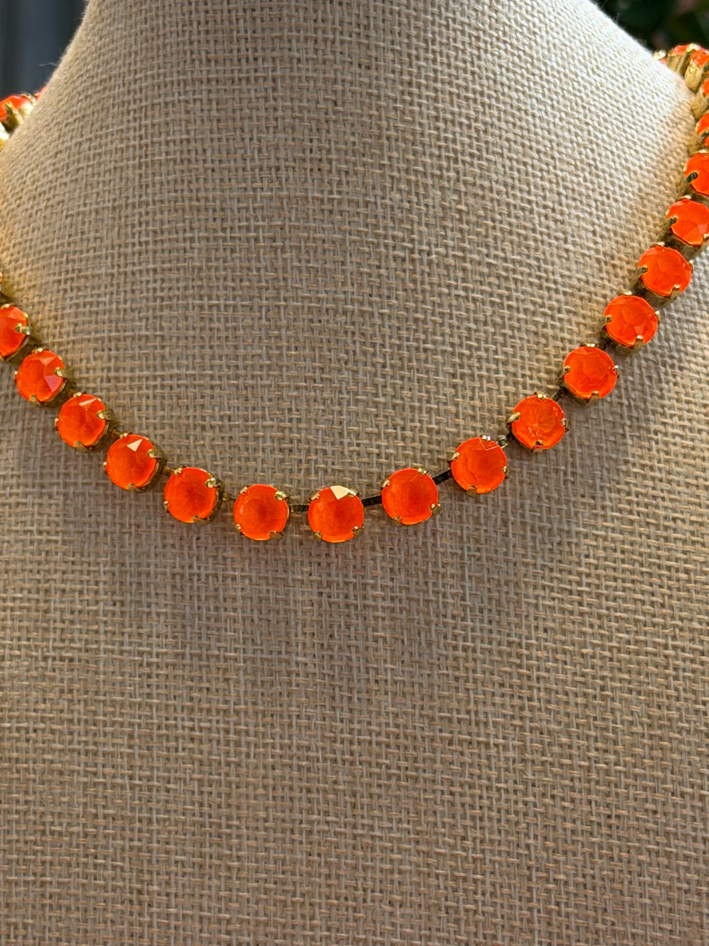TOVA Oakland Necklace in Gold Electric Orange