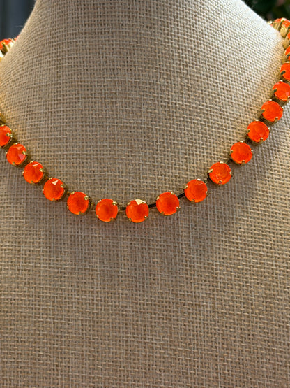 TOVA Oakland Necklace in Gold Electric Orange