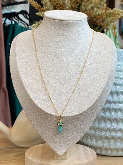 Indigo- Crystal Garnet Necklace