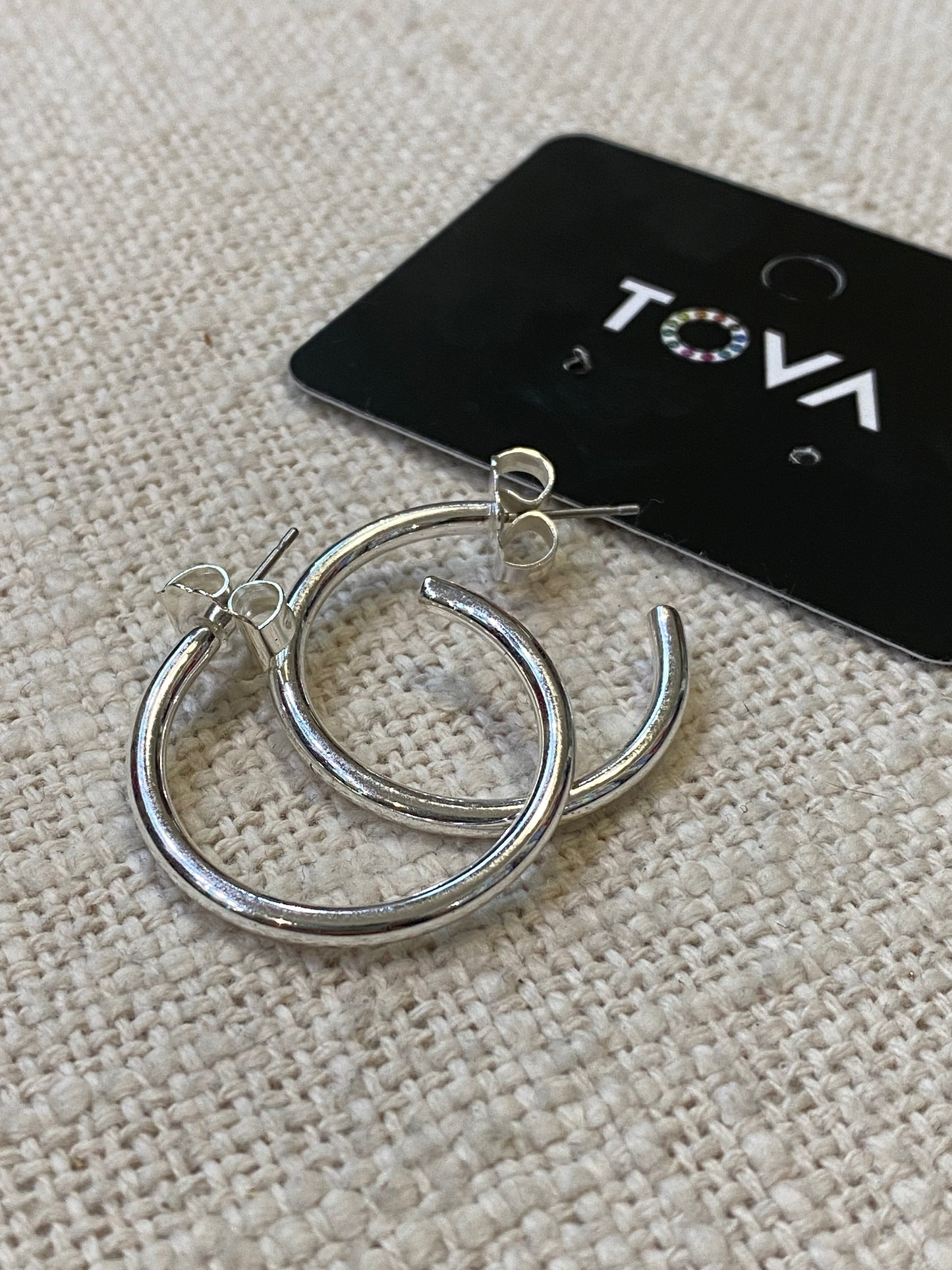 TOVA Chloe Hoops Silver
