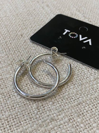 TOVA Chloe Hoops Silver