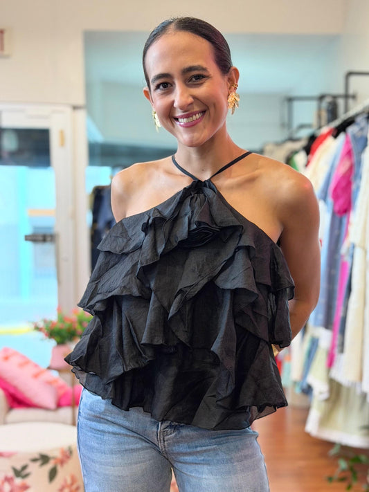 Black Ruffles Top