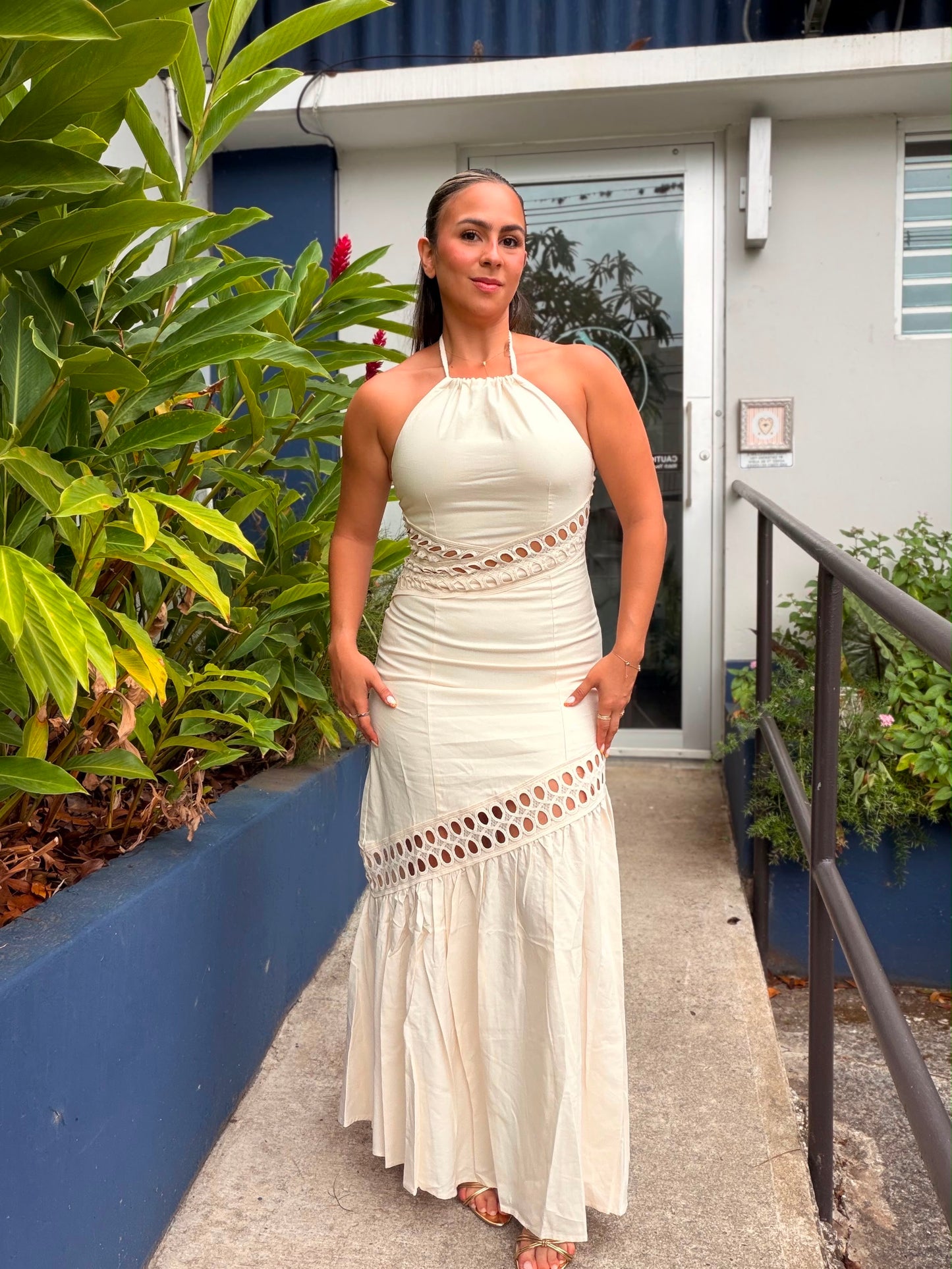 Ecru cutwork dress