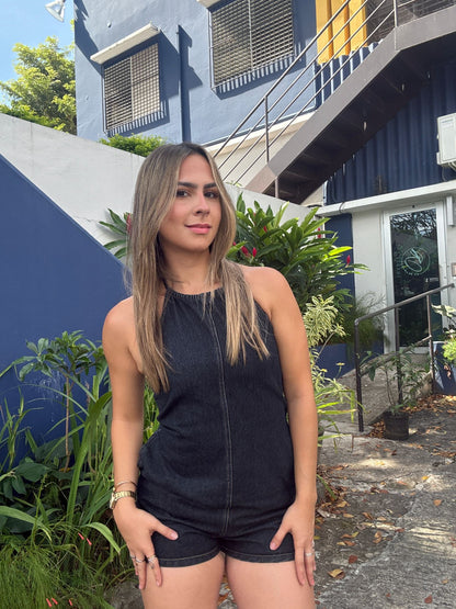 Dark Denim Romper