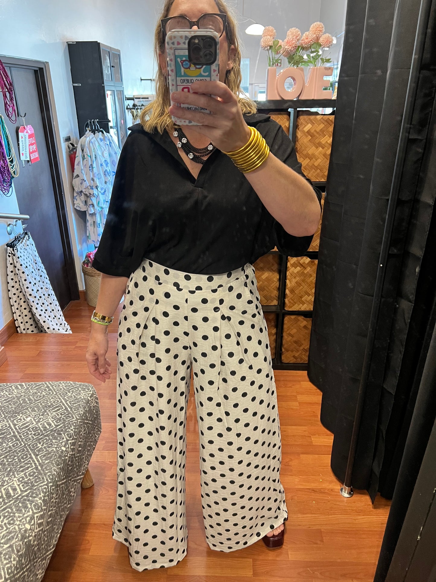 Ivory Polka dot pant