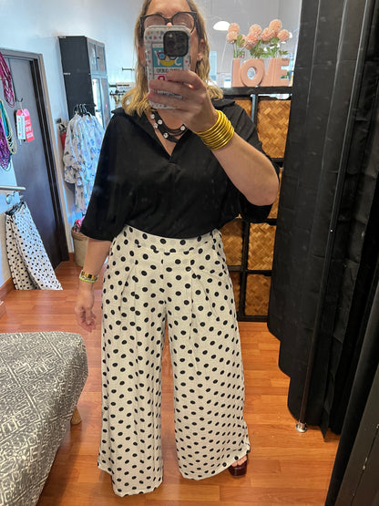 Ivory Polka dot pant