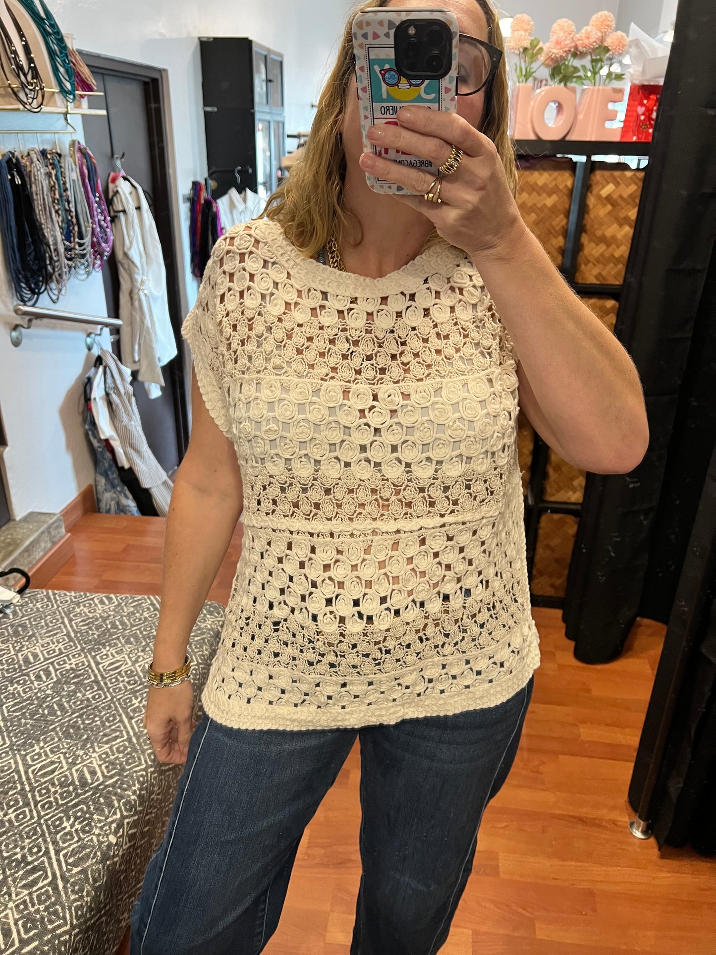 Ivory Crochet Top