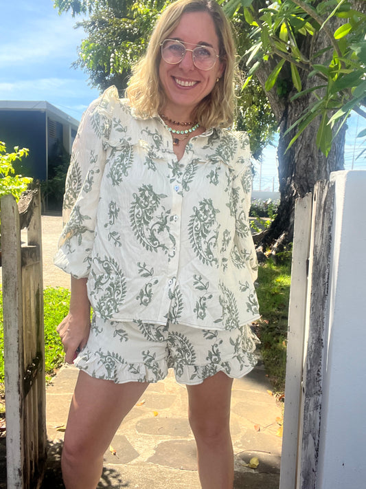 Annie cream/olive set