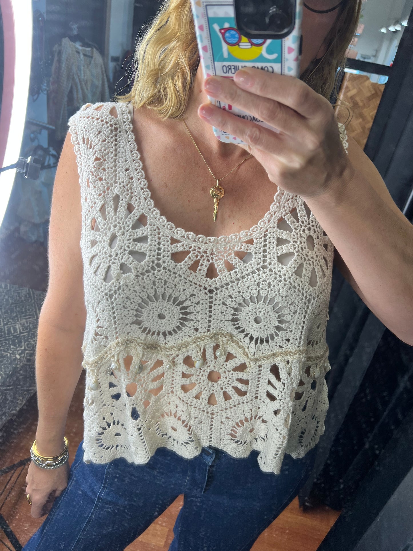 Caracoles Crochet Top