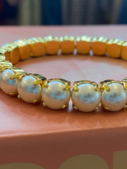 TOVA Oakland Stretch Bracelet in Pearls