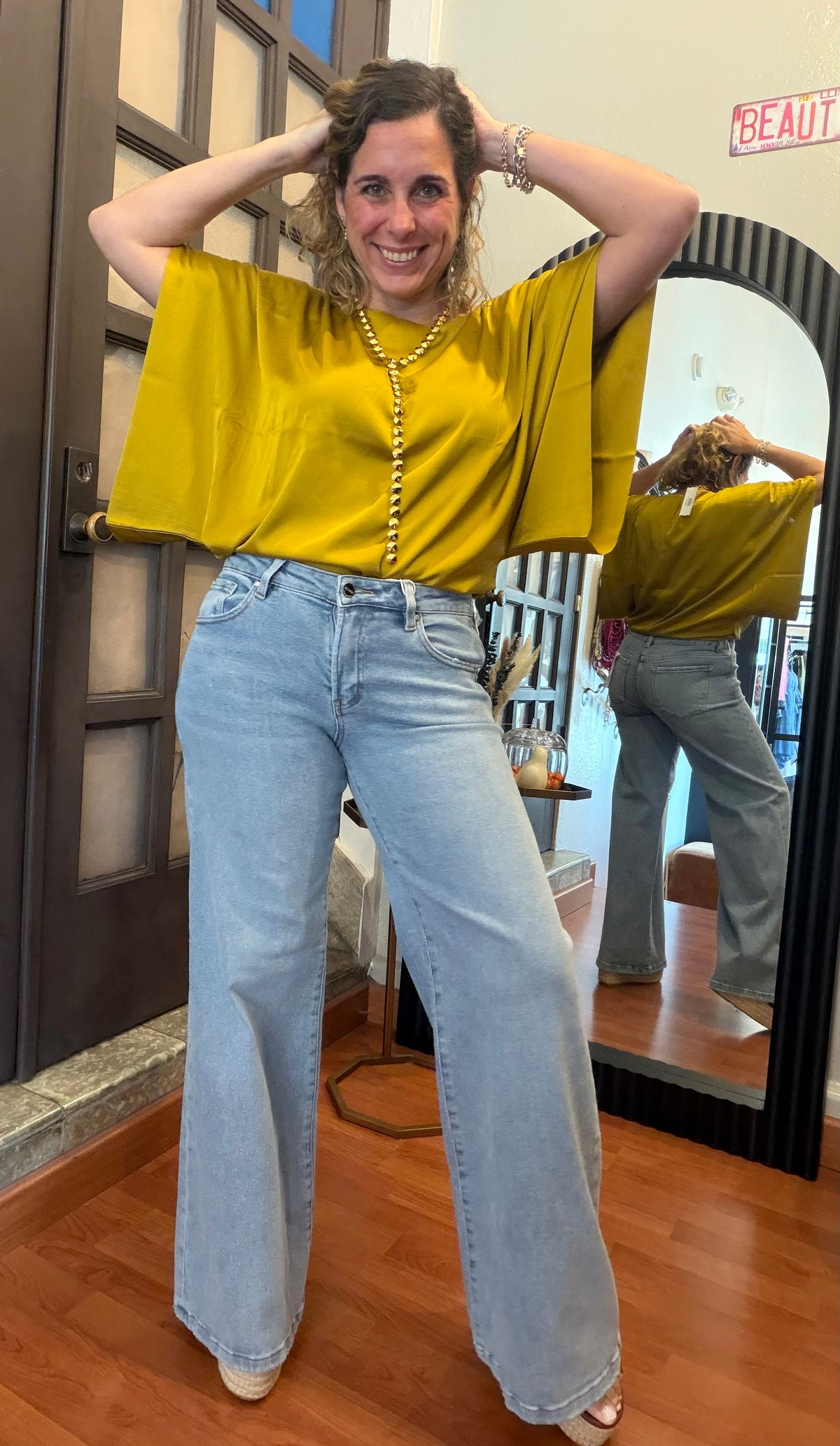 Soft glitter denim