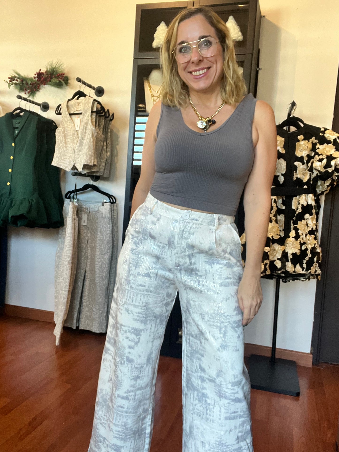 Shimmer Wide Leg Pants