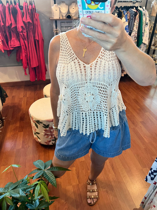 Flower power crochet top