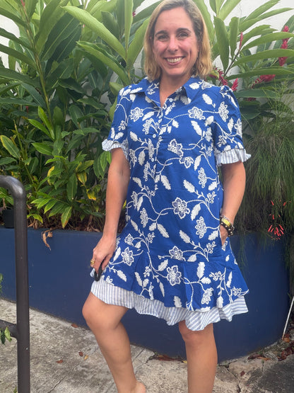 Blue floral dress