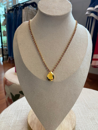 TOVA Millie Necklace in Light Rose/Aurum