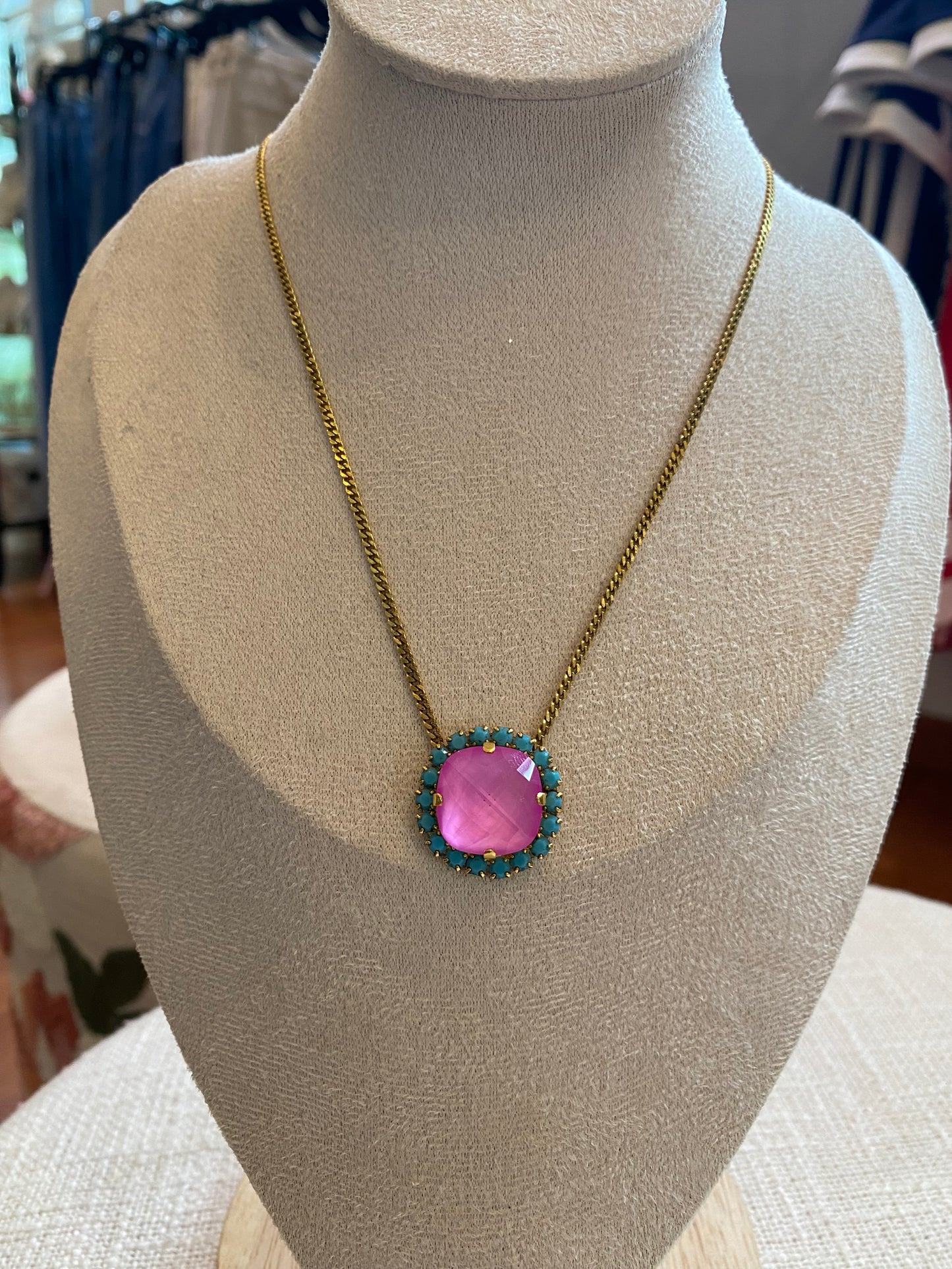 TOVA Cambrie Necklace in Ultra Fuchsia & Turquoise