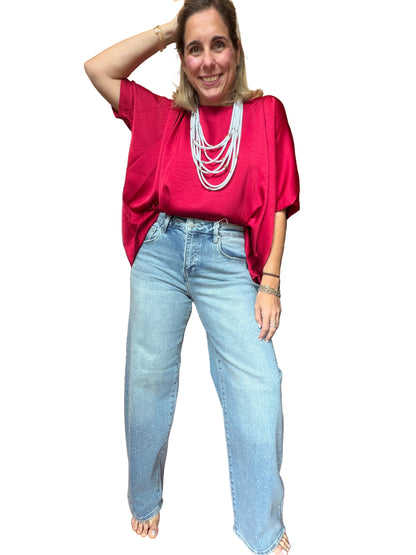 Juli Rhinestone Barrel Jean