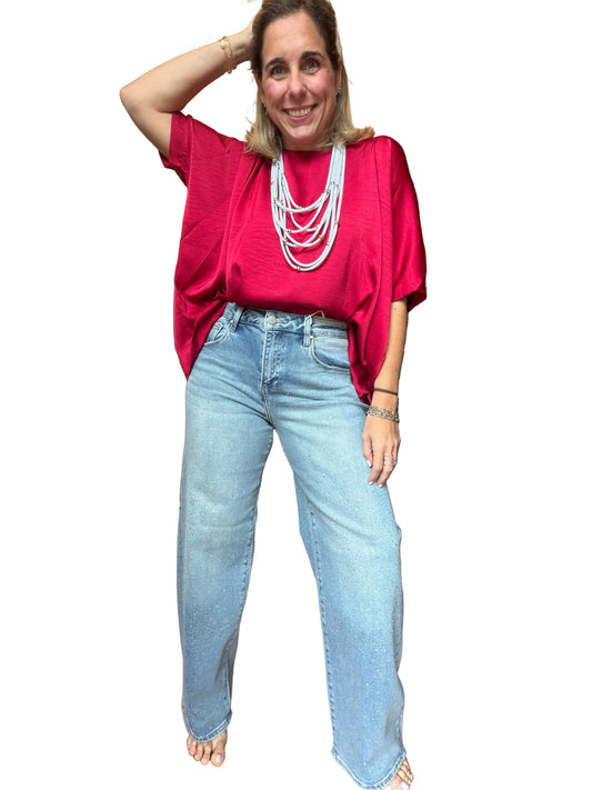 Juli Rhinestone Barrel Jean