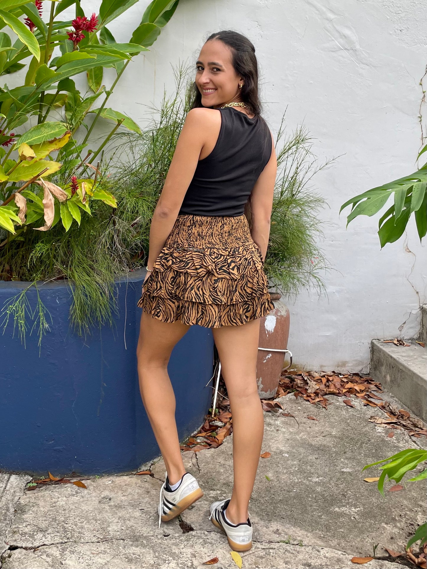 Animal Ruffle Skort
