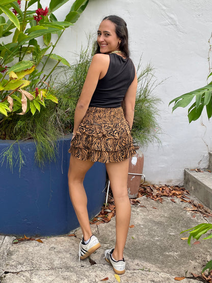 Animal Ruffle Skort