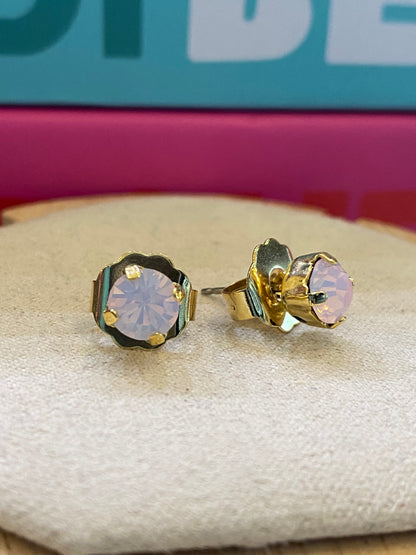 TOVA Sarina Studs Custom in Rose Water Opal