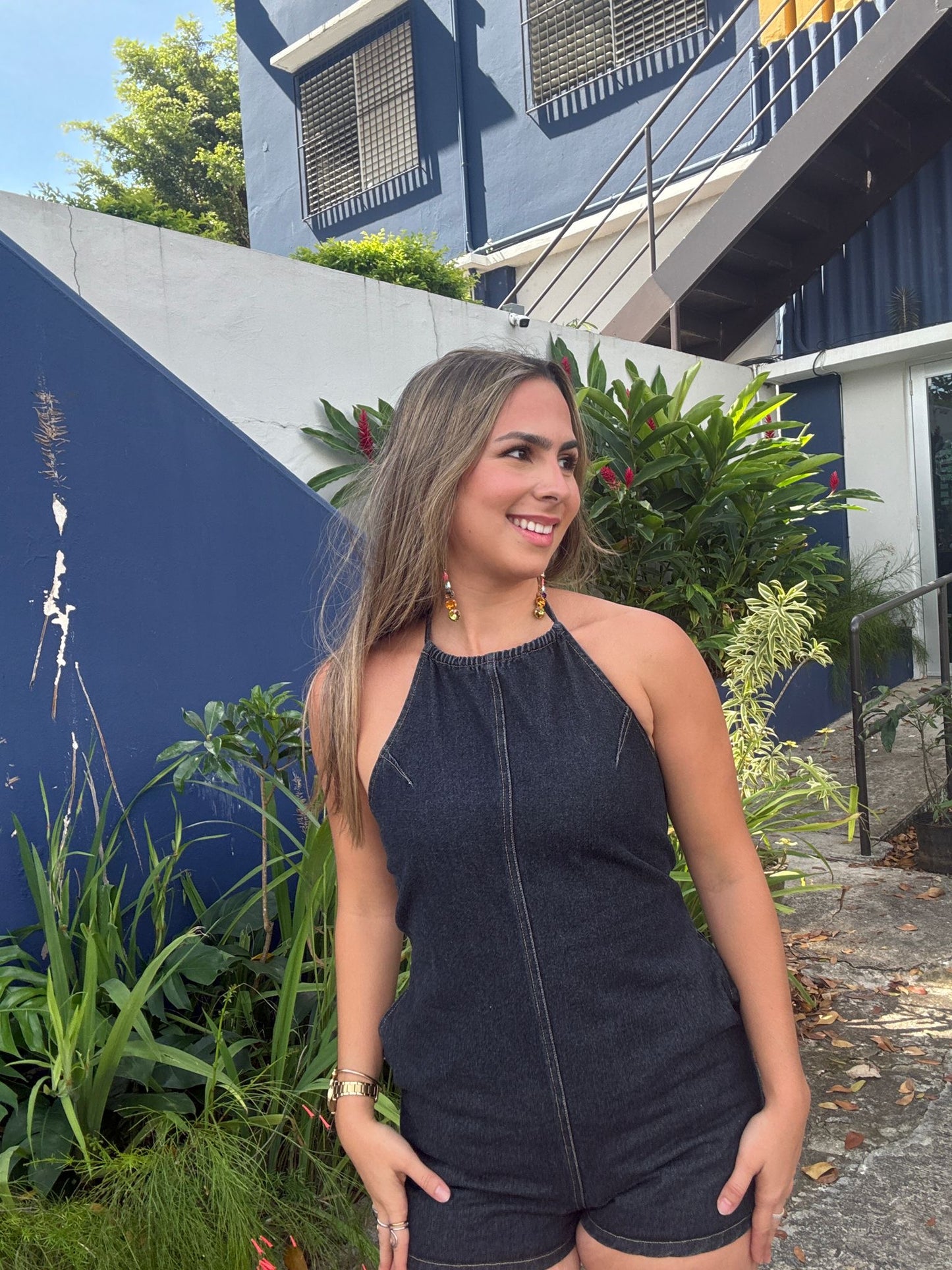 Dark Denim Romper