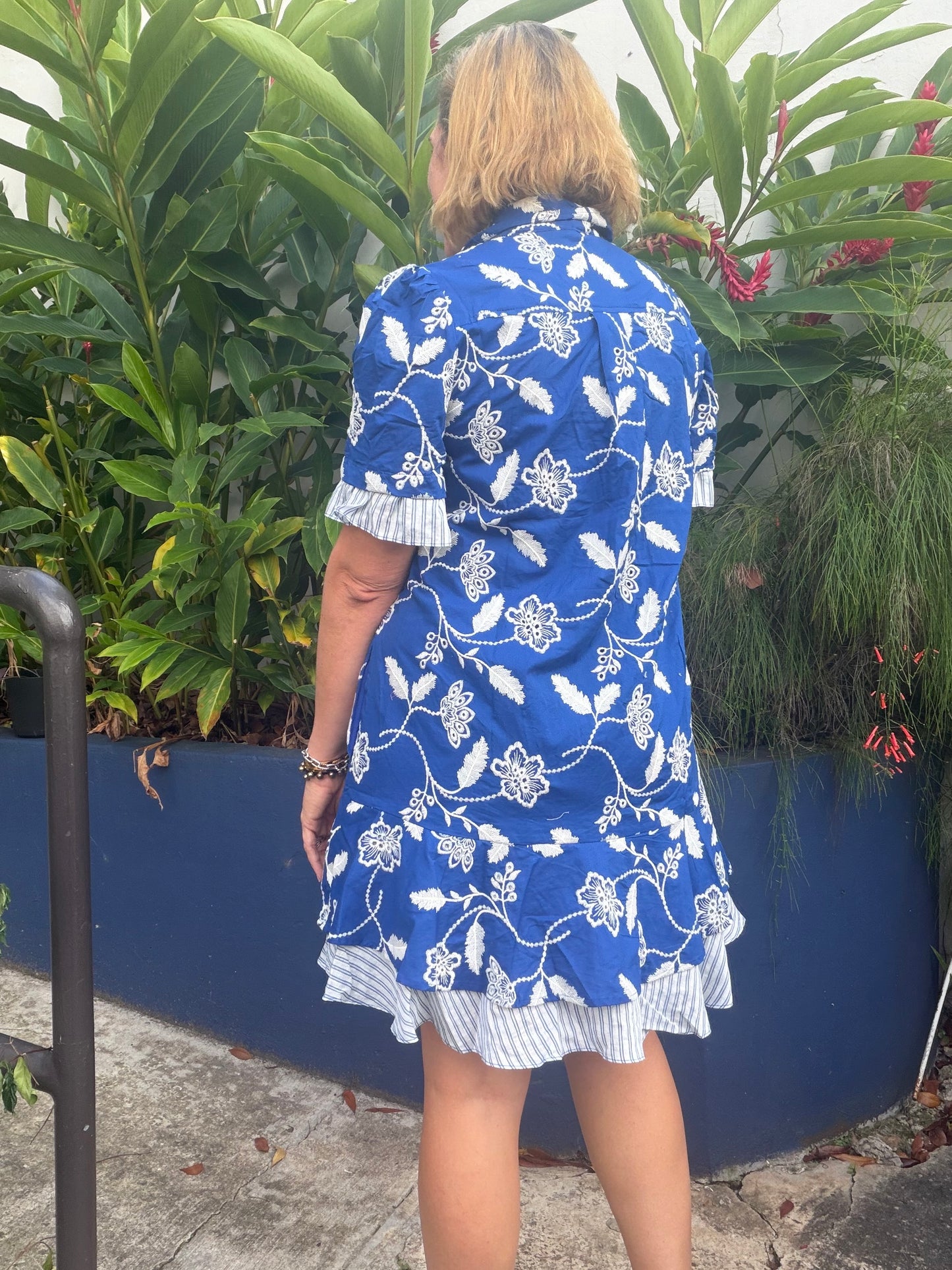 Blue floral dress