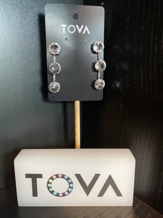 Tova Dangle Earrings Clear/Silver