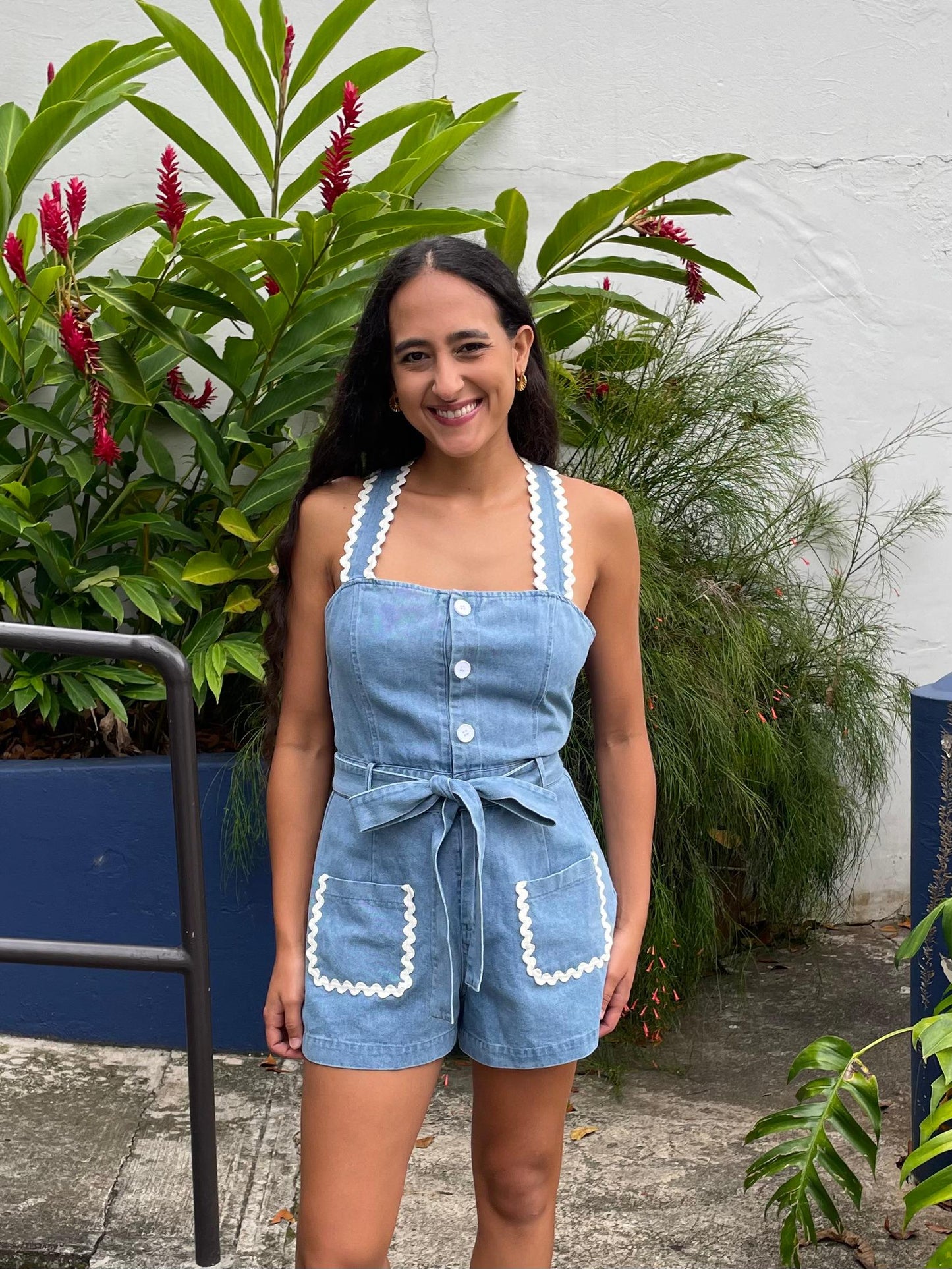 Denim romper