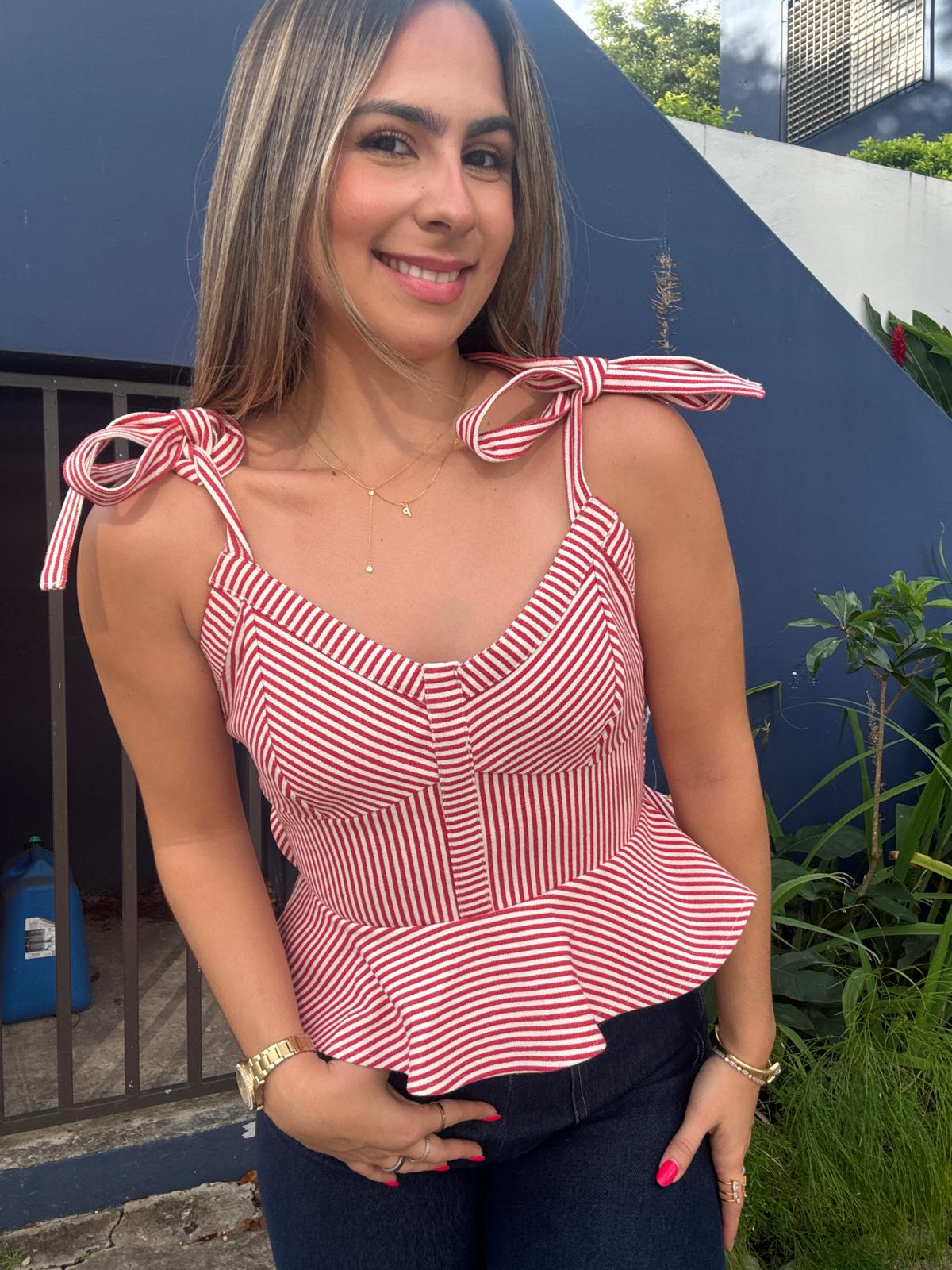 Stripe Red Top