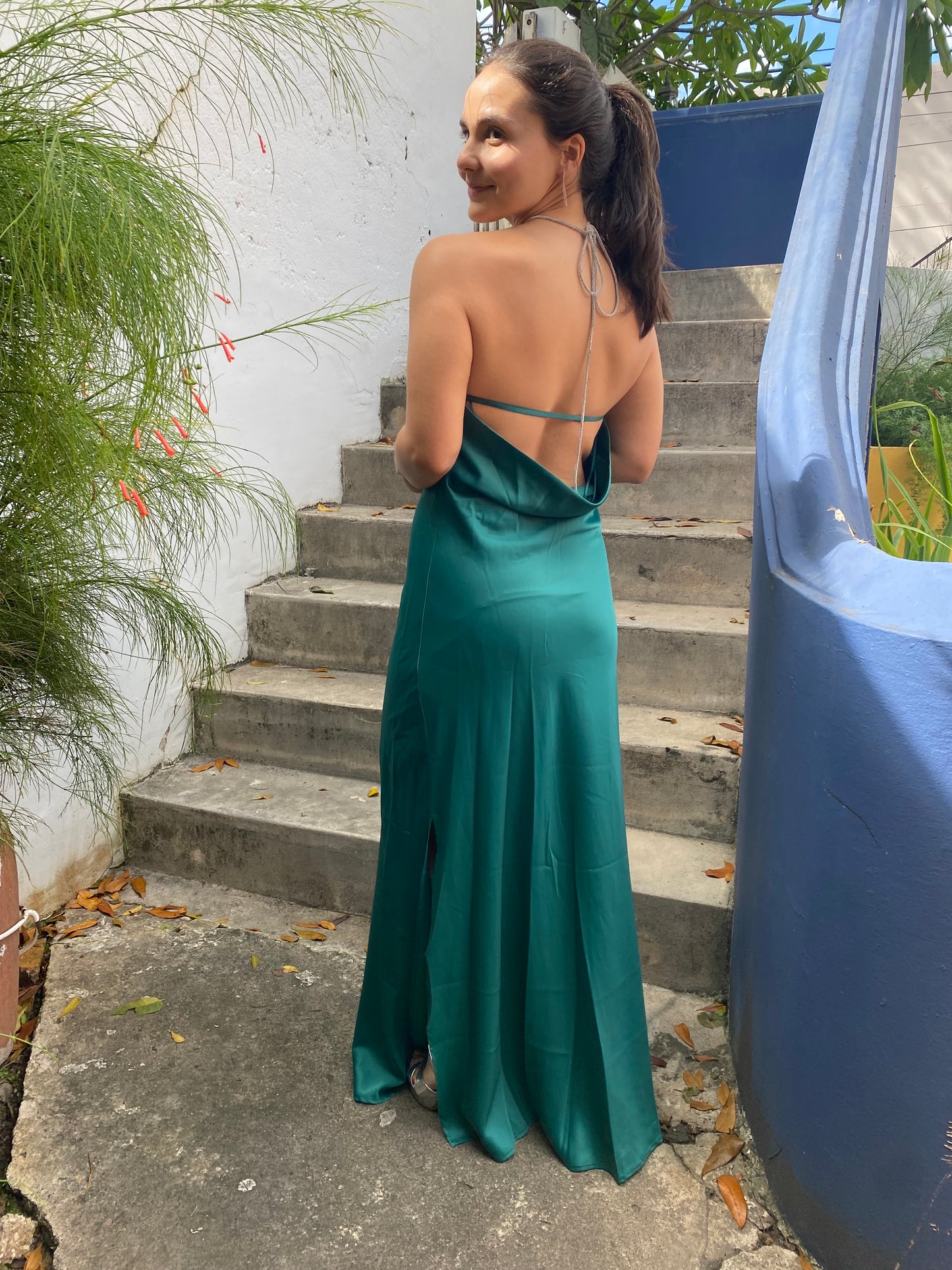 Green Halter Maxi