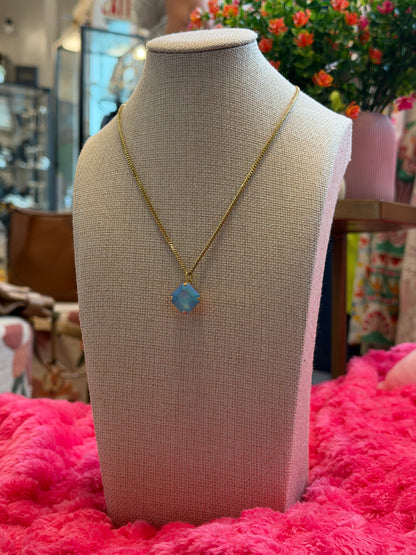 TOVA Nikki Necklace in Aqua Frost
