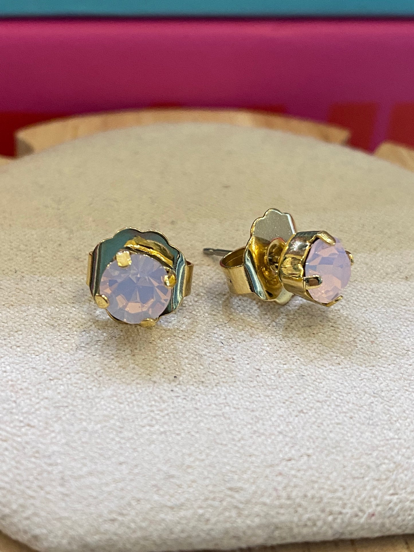 TOVA Sarina Studs Custom in Rose Water Opal