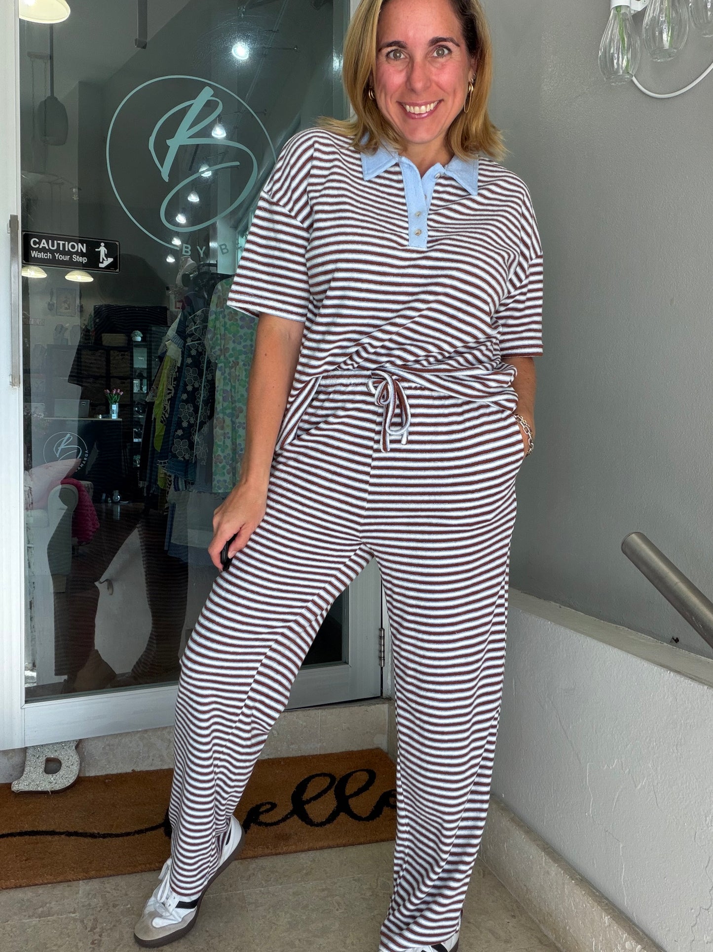 Choco/Sky Striped Set