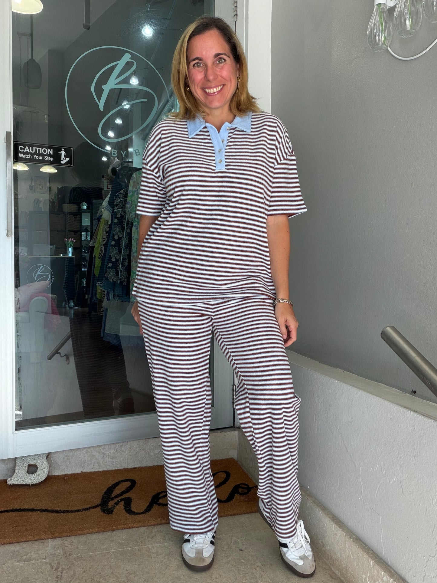 Choco/Sky Striped Set