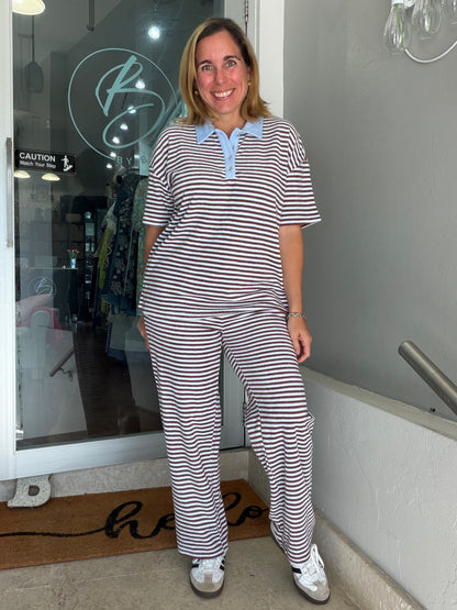 Choco/Sky Striped Set