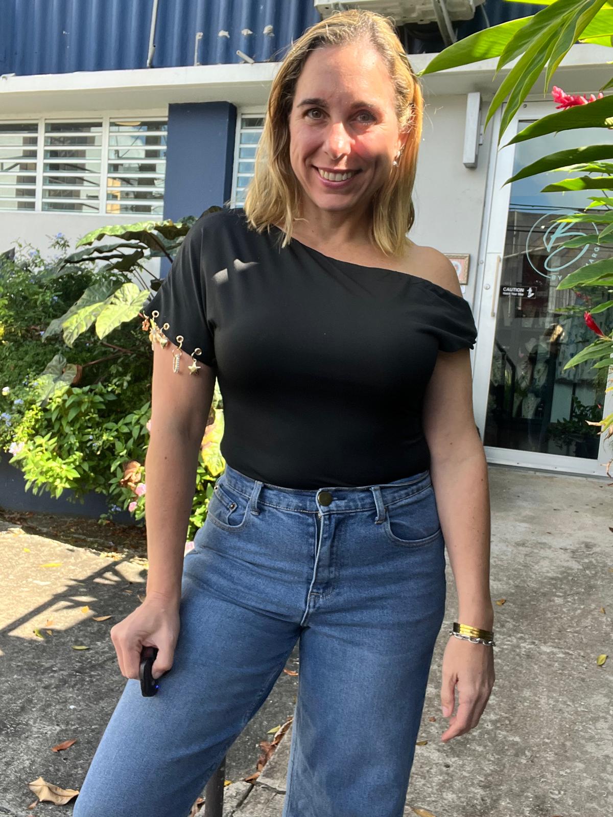 Black Golden Charm Top