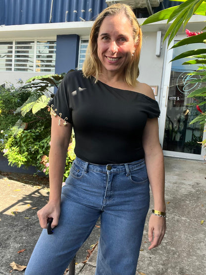 Black Golden Charm Top