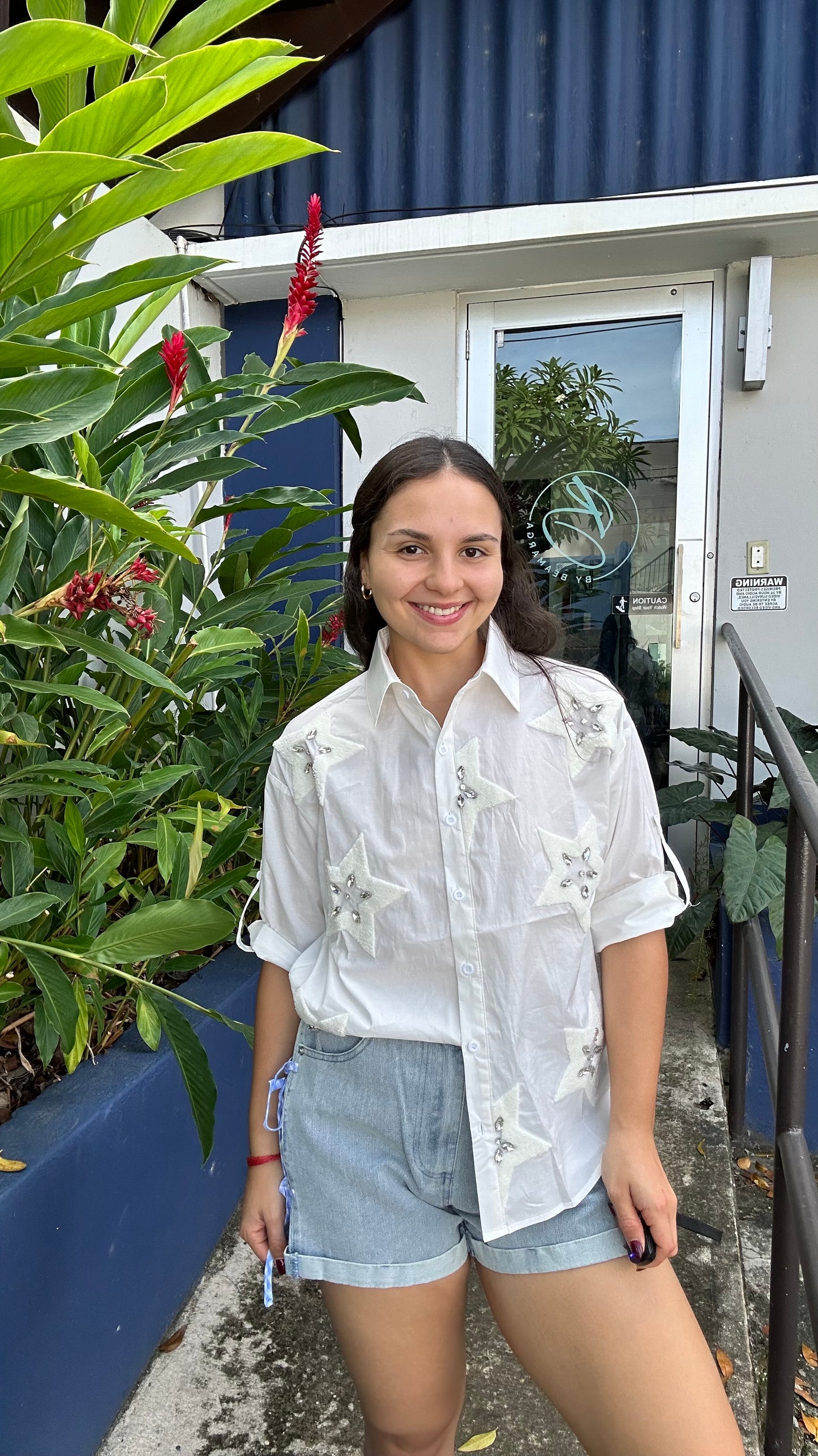 Rhinestone and Stars Button Down