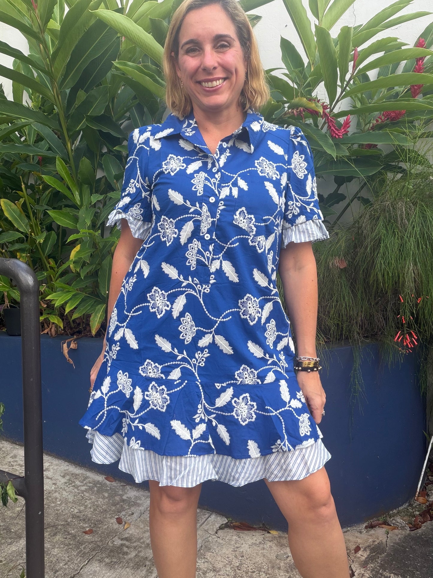 Blue floral dress