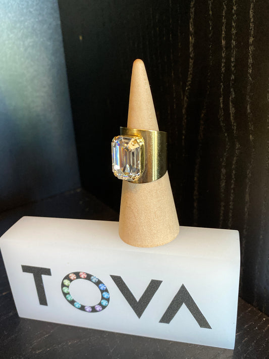 Rova Sortija Ajustable Clear/Dorado
