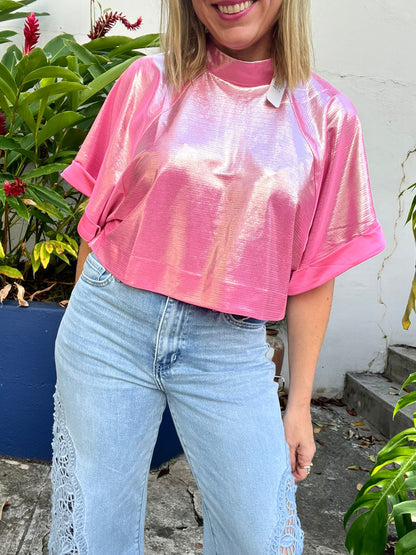 Shiny Pink Top