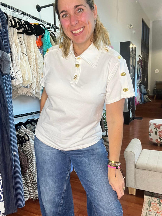 Golden Charms White Top