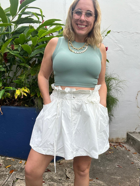 White Skort