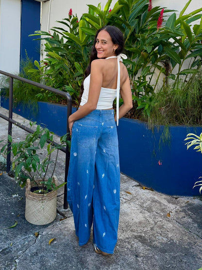 Shells Embroidered Denim